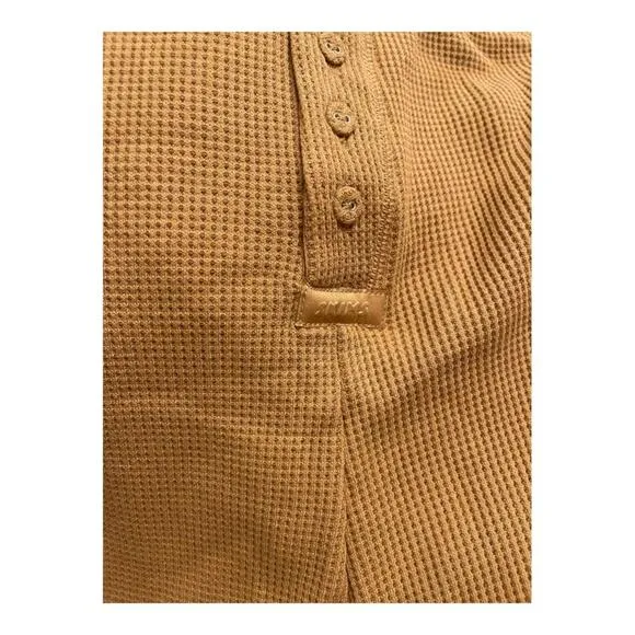 SKIMS Waffle Knit Lounge Shorts Button Front Elastic Waist Camel Plus Size 4X