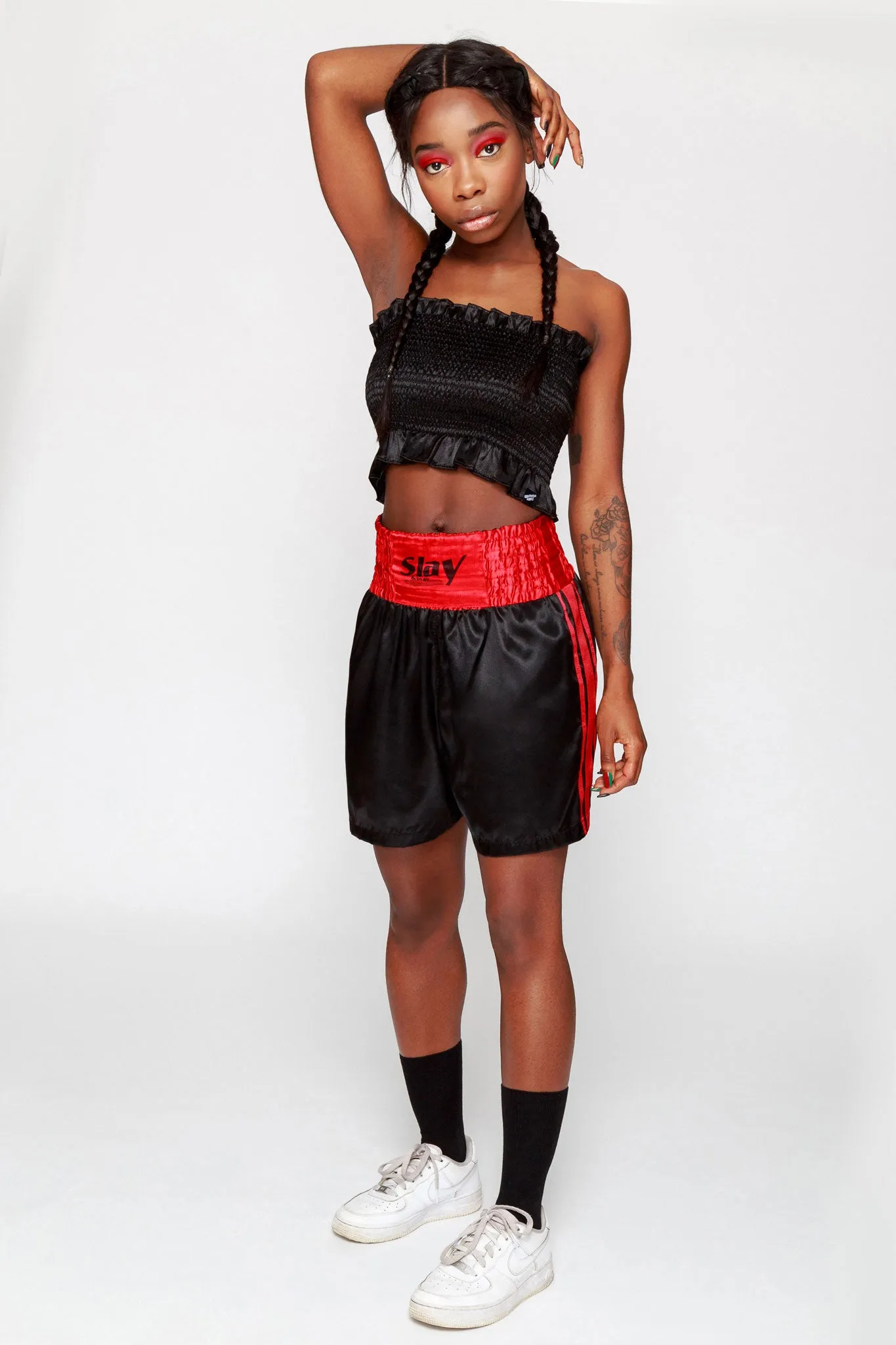 Slay & Pray Satin Boxing Shorts