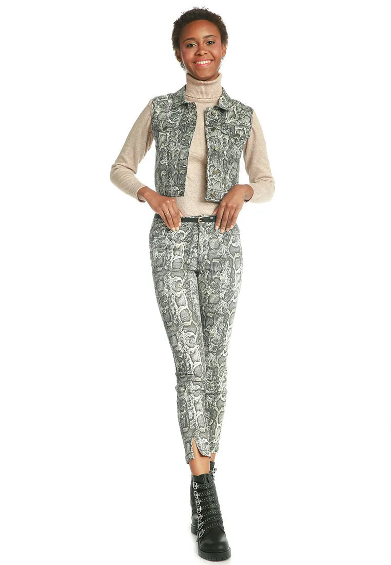 snake print women's vest jacket