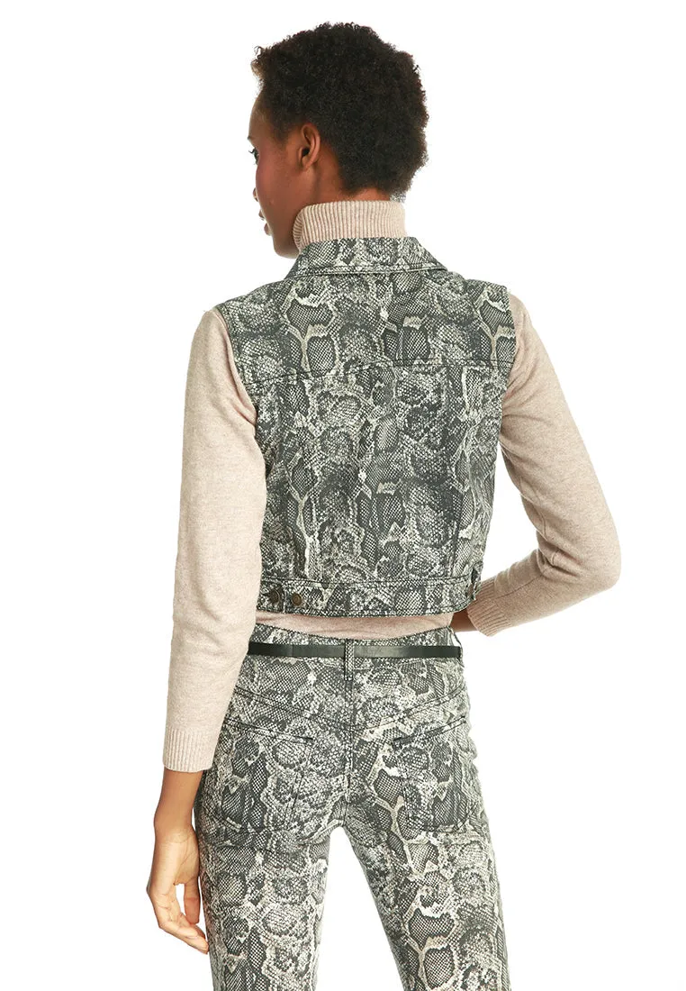 snake print women's vest jacket