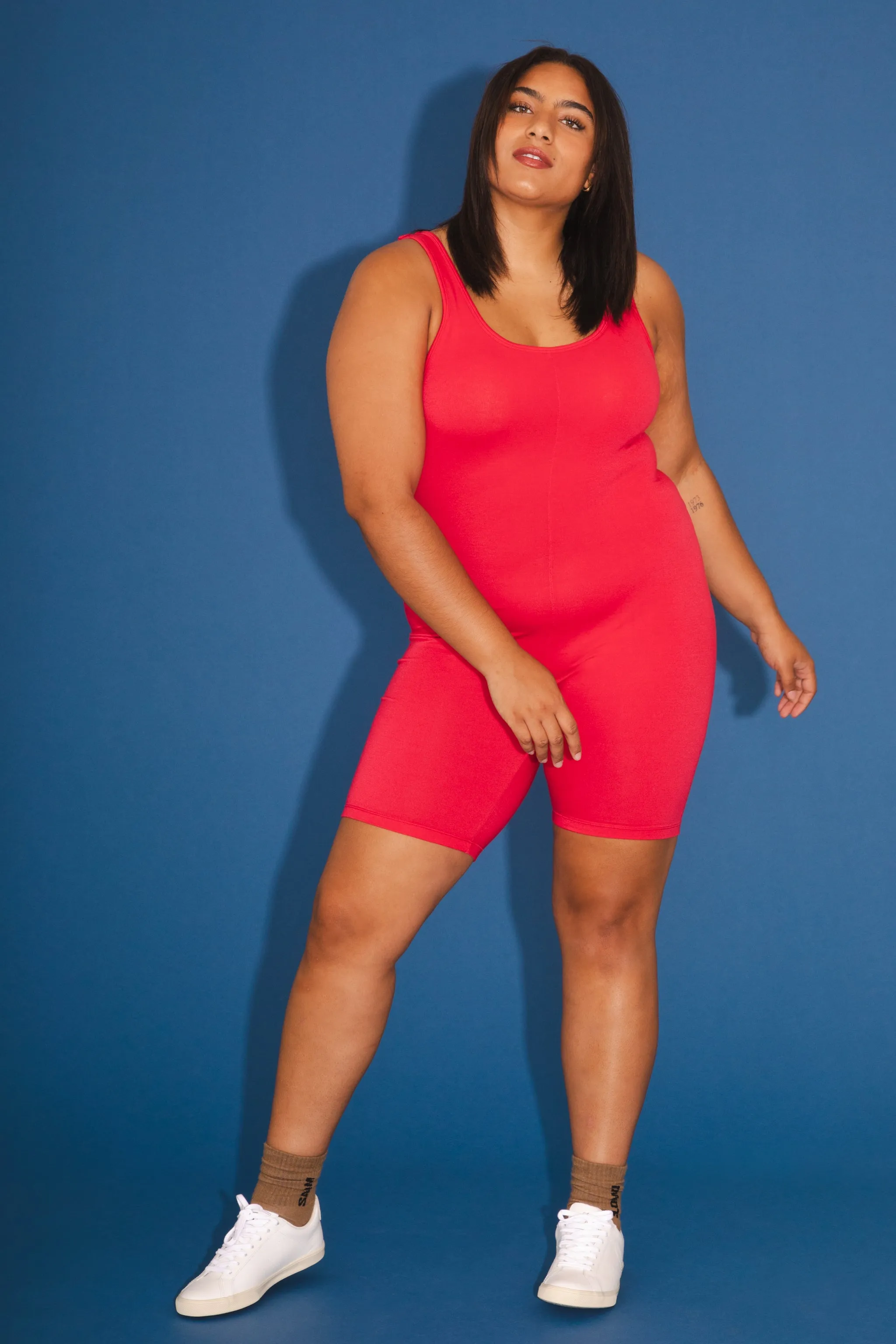 Soft Short Bodysuit in Cherry
