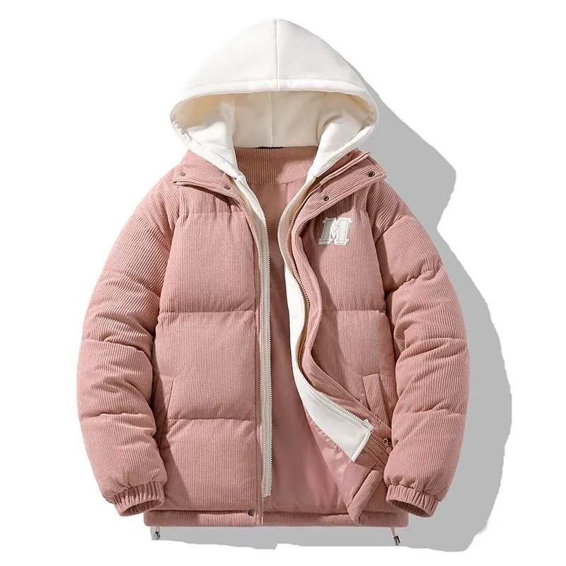 Solid and Thickened Quilted Puffer Jacket for All Seasons