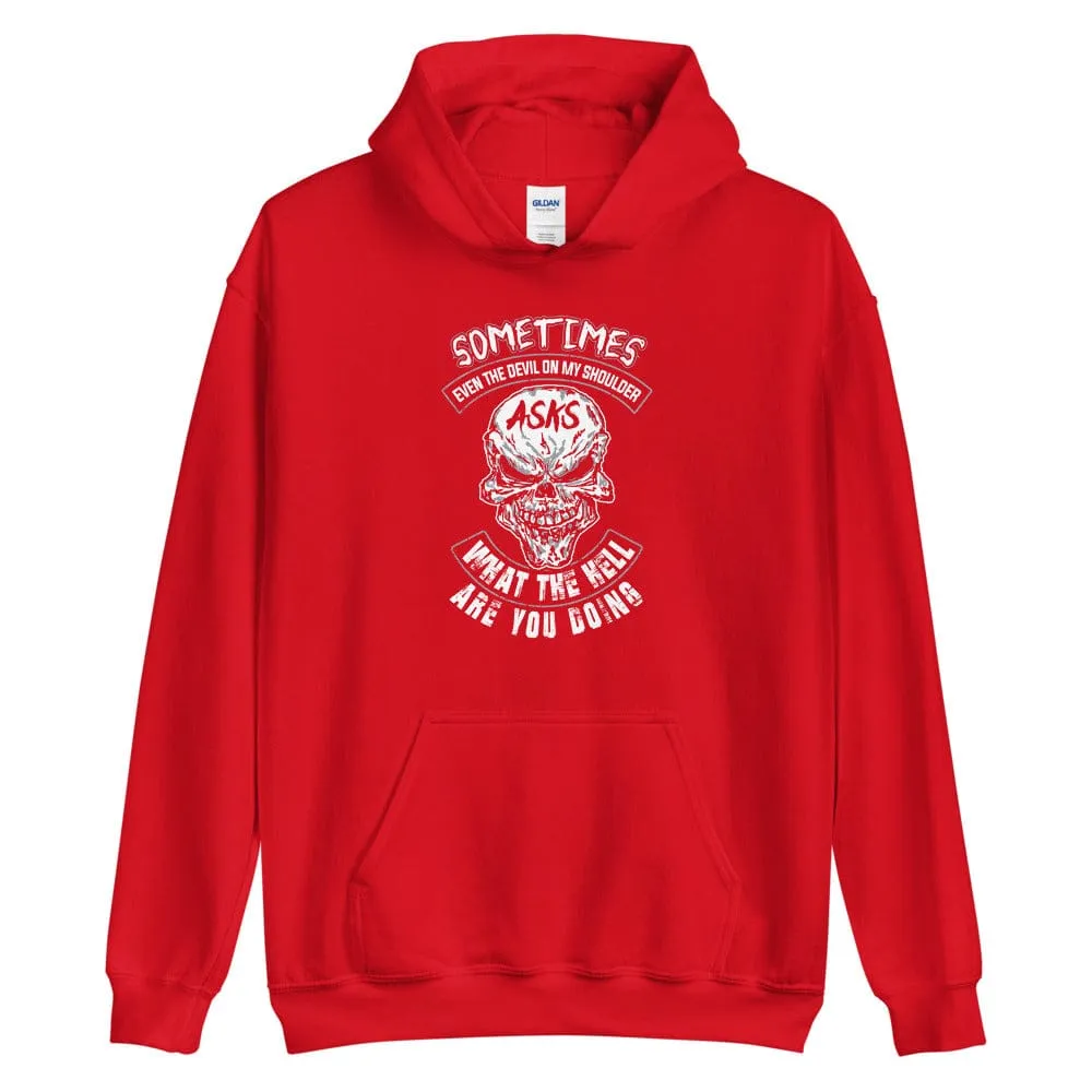 Sometimes Even The Devil On My Shoulder - Skull Hoodie - up to 5XL