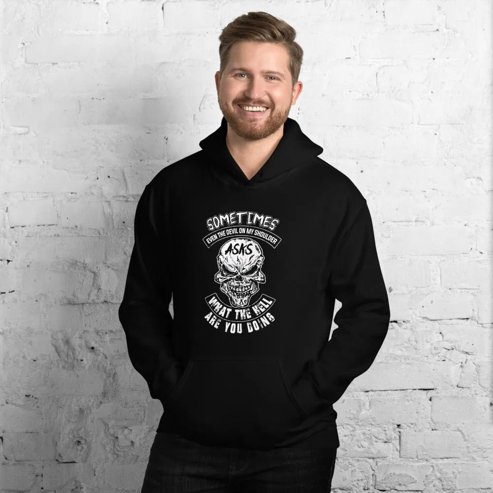 Sometimes Even The Devil On My Shoulder - Skull Hoodie - up to 5XL