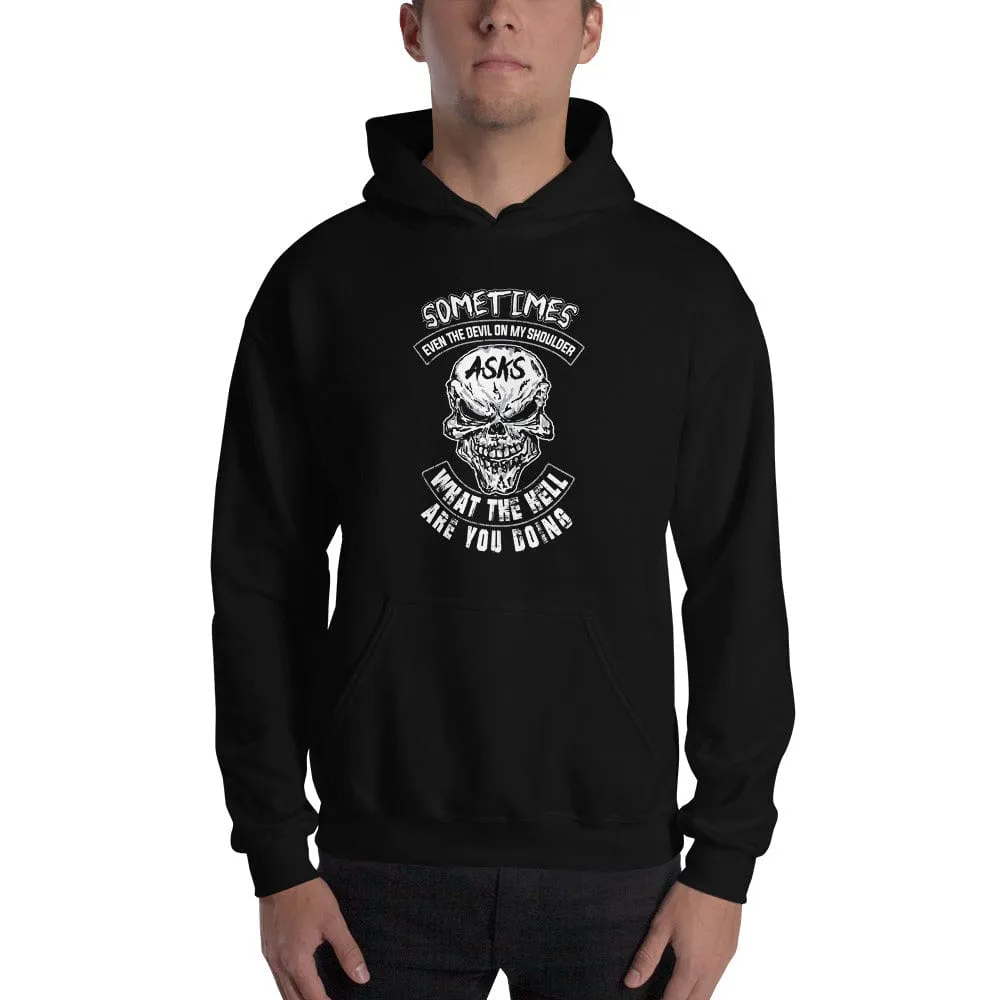 Sometimes Even The Devil On My Shoulder - Skull Hoodie - up to 5XL