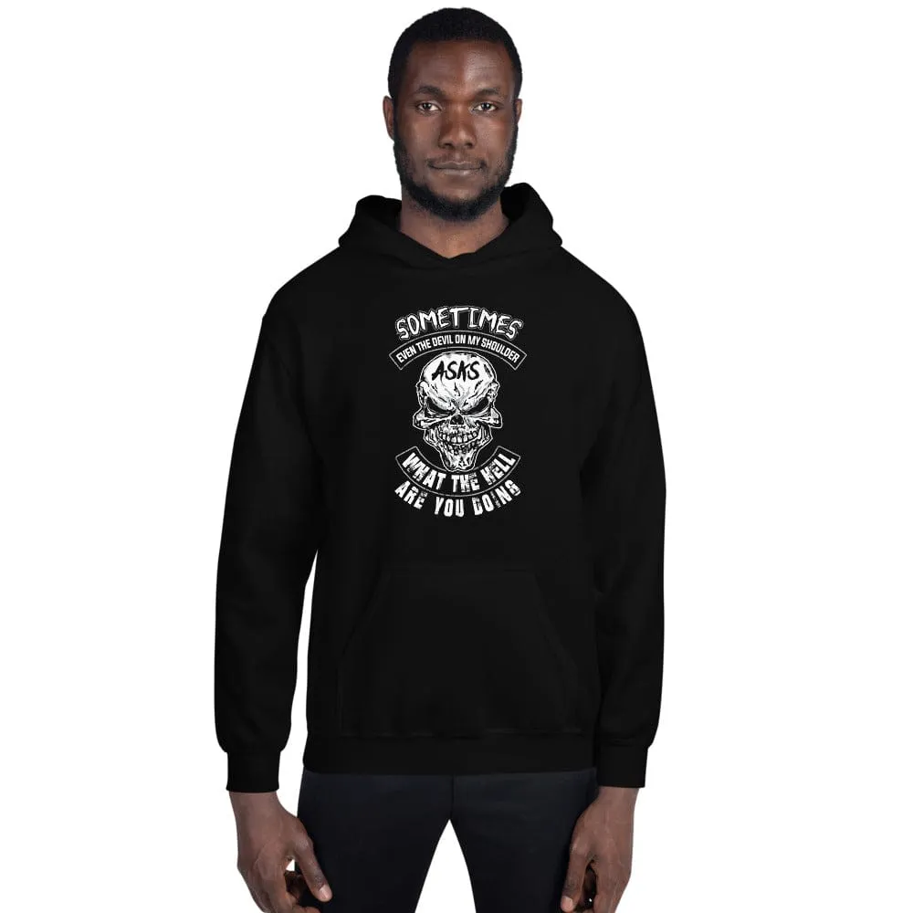 Sometimes Even The Devil On My Shoulder - Skull Hoodie - up to 5XL