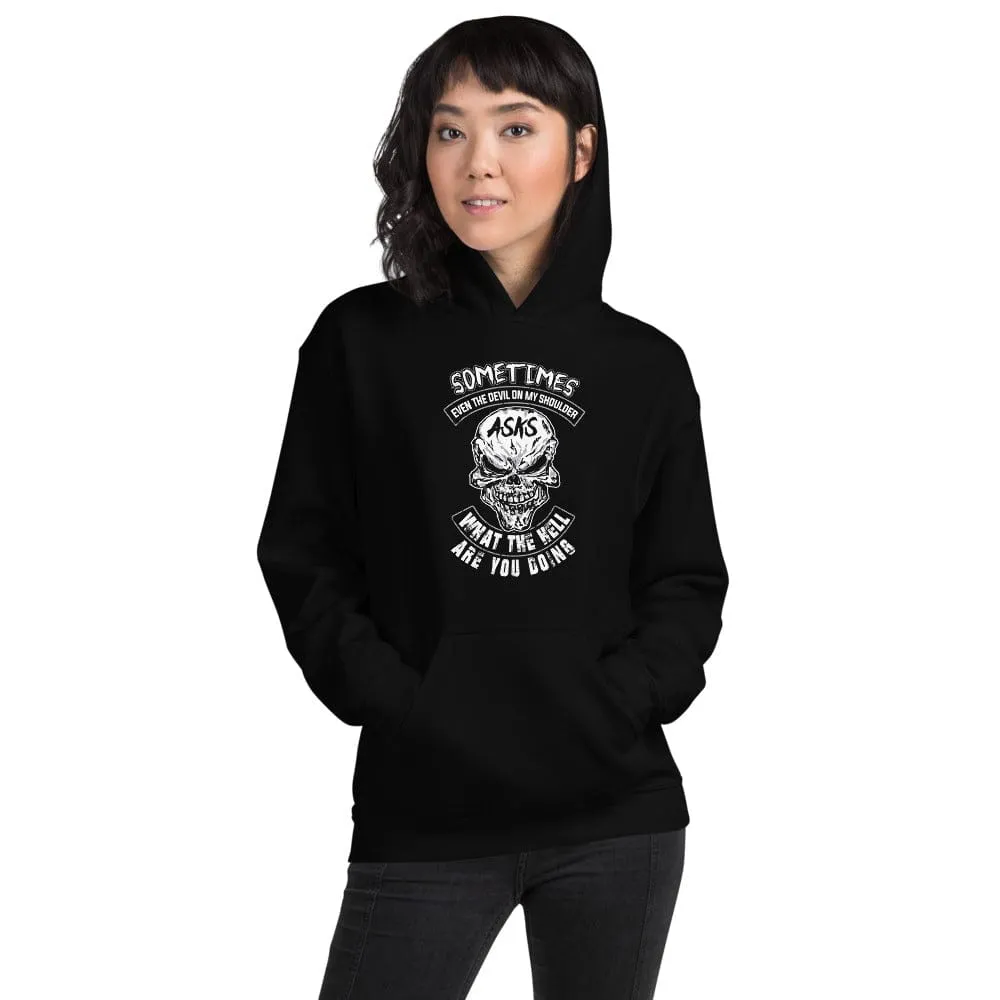 Sometimes Even The Devil On My Shoulder - Skull Hoodie - up to 5XL