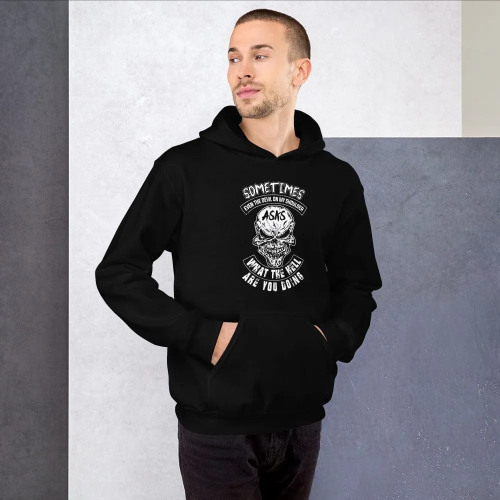 Sometimes Even The Devil On My Shoulder - Skull Hoodie - up to 5XL