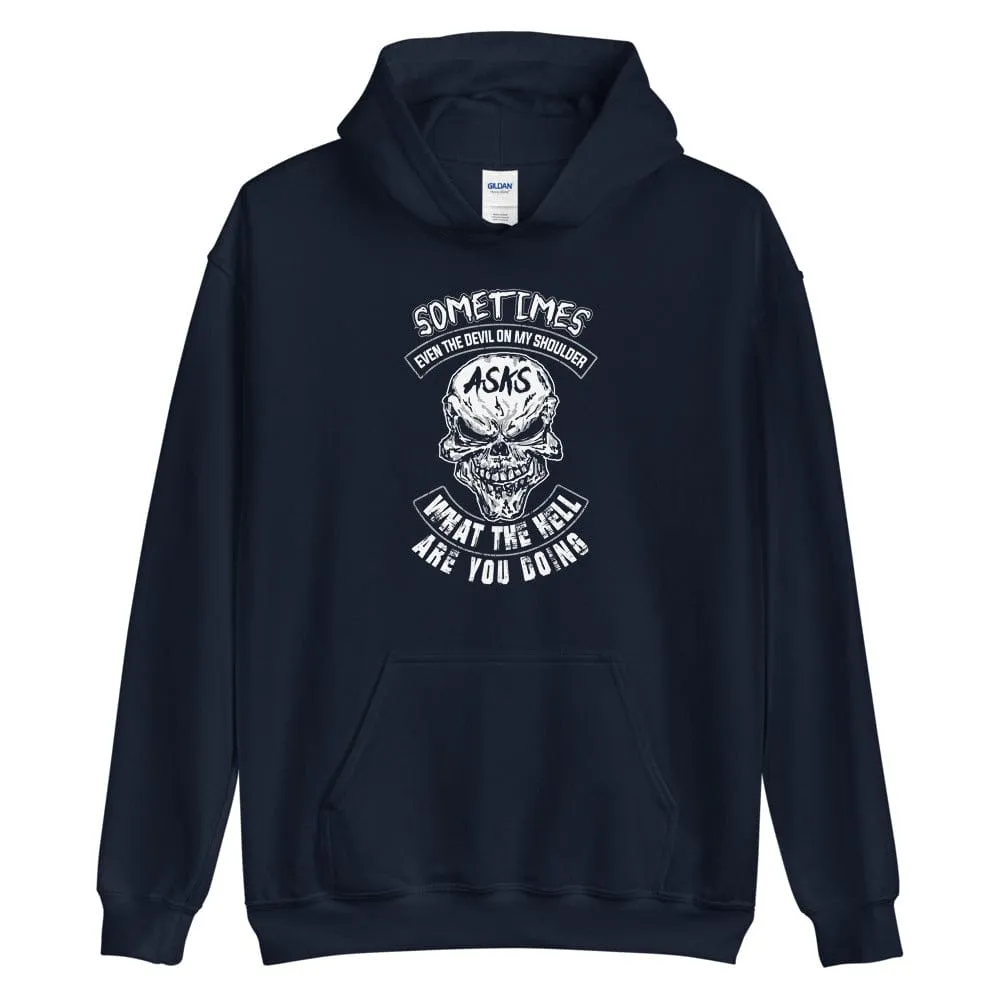 Sometimes Even The Devil On My Shoulder - Skull Hoodie - up to 5XL