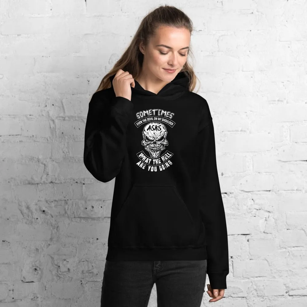 Sometimes Even The Devil On My Shoulder - Skull Hoodie - up to 5XL