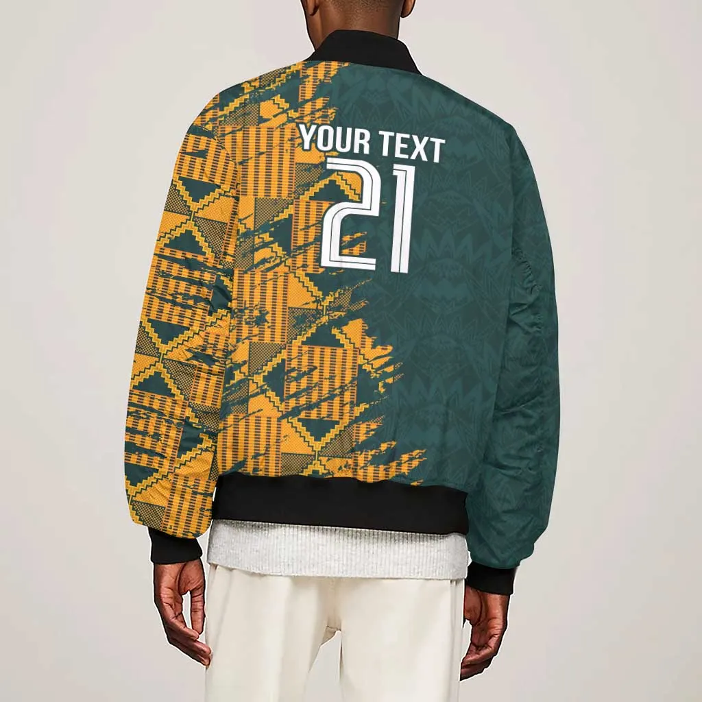 South Africa Rugby Custom Sleeve Zip Bomber Jacket Afro Springboks Mascot Sporty Version LT9