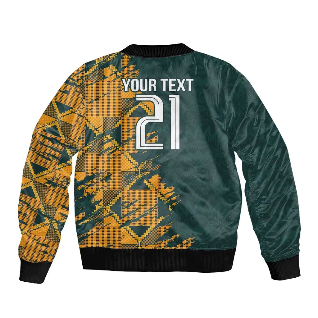 South Africa Rugby Custom Sleeve Zip Bomber Jacket Afro Springboks Mascot Sporty Version LT9