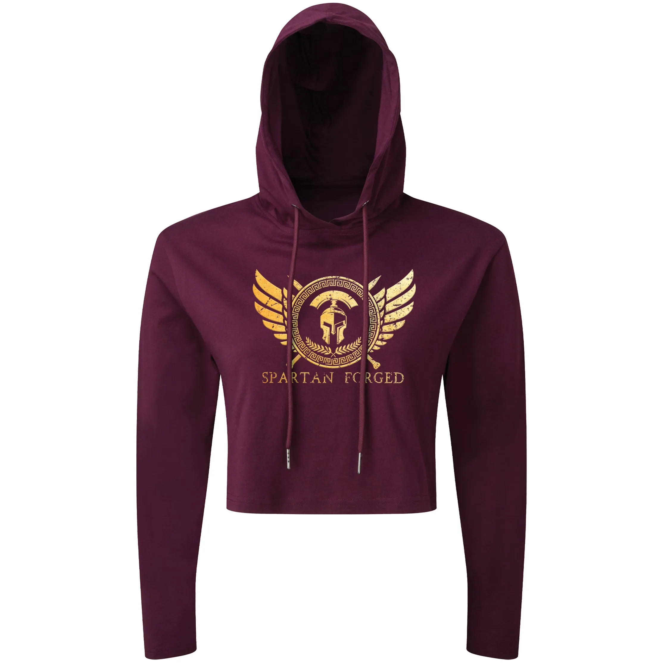Spartan Forged Chest Emblem Gold - Spartan Forged - Cropped Hoodie