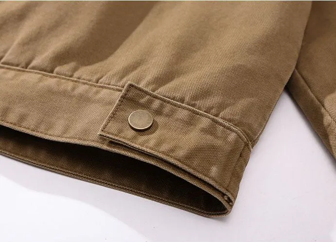 Stain-Resistant Windproof Zip Up Trucker Jacket for Men