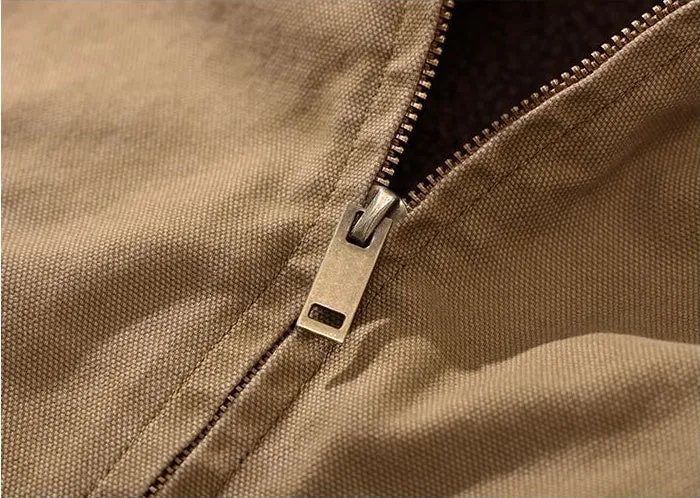 Stain-Resistant Windproof Zip Up Trucker Jacket for Men