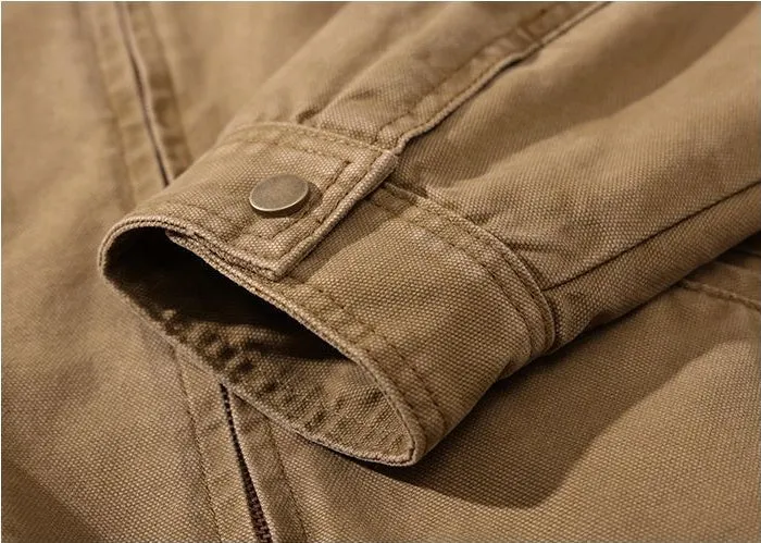 Stain-Resistant Windproof Zip Up Trucker Jacket for Men