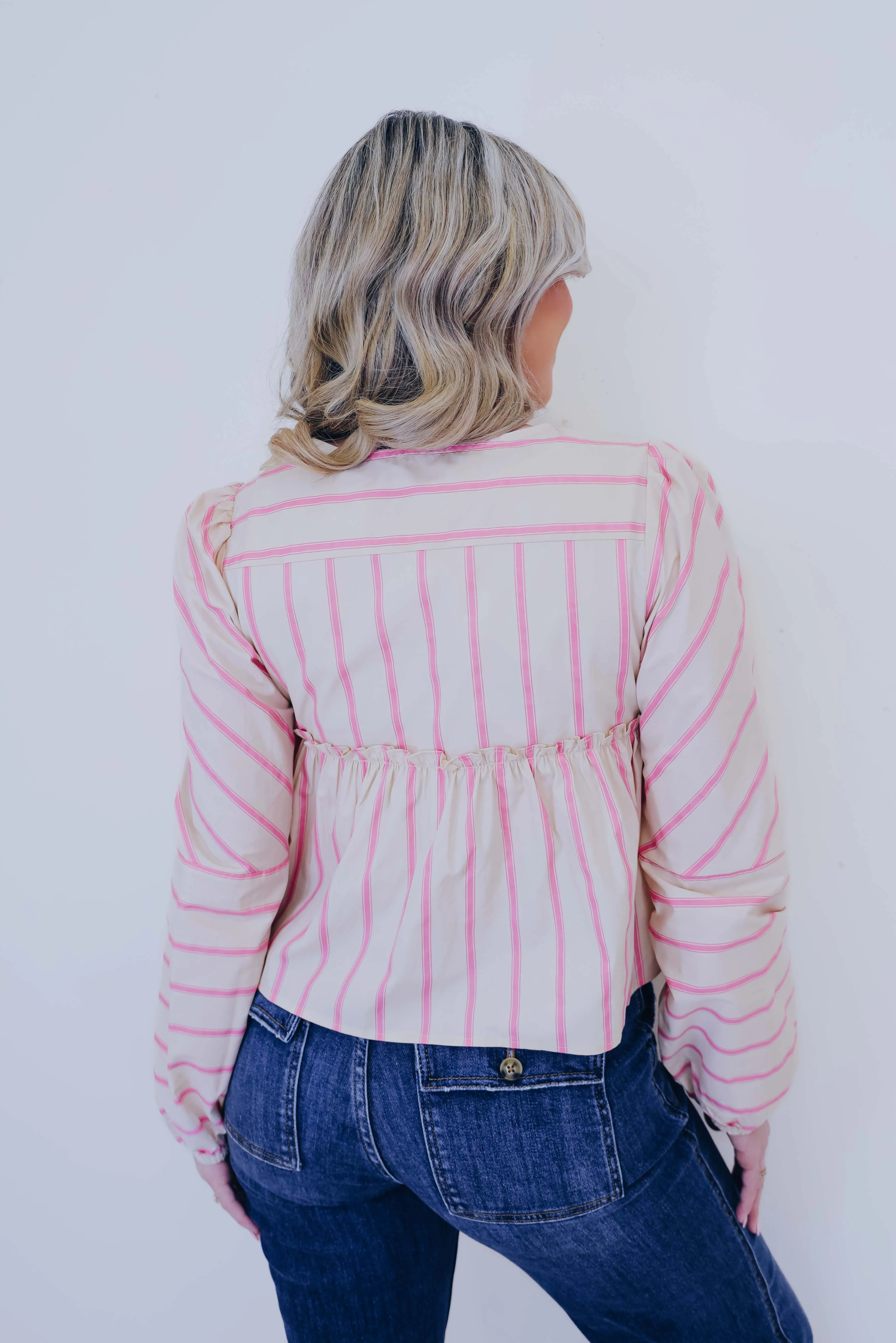 Stand Out Striped Bow Front Crop Top