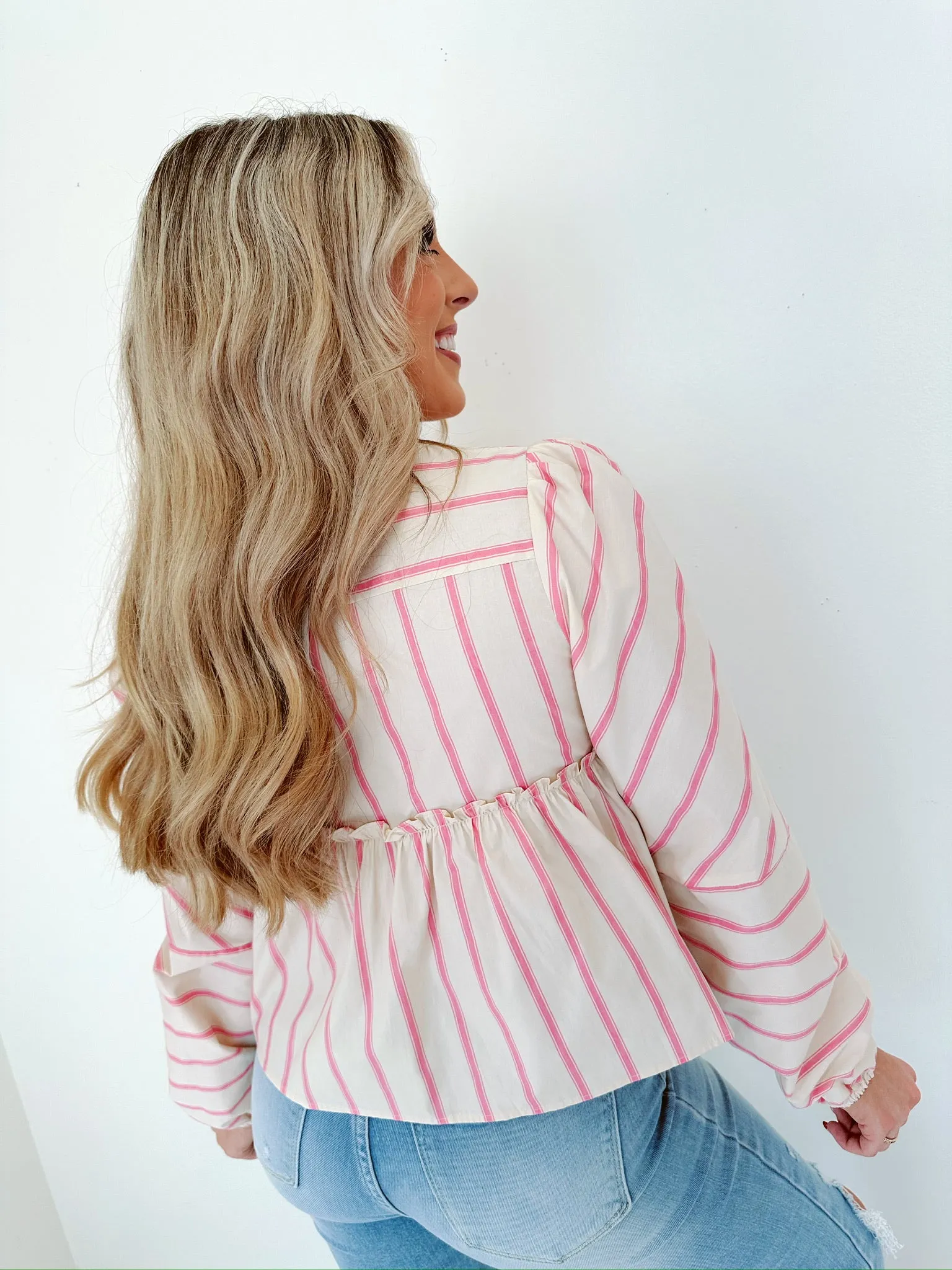 Stand Out Striped Bow Front Crop Top