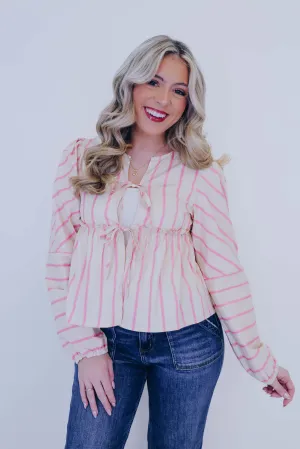 Stand Out Striped Bow Front Crop Top