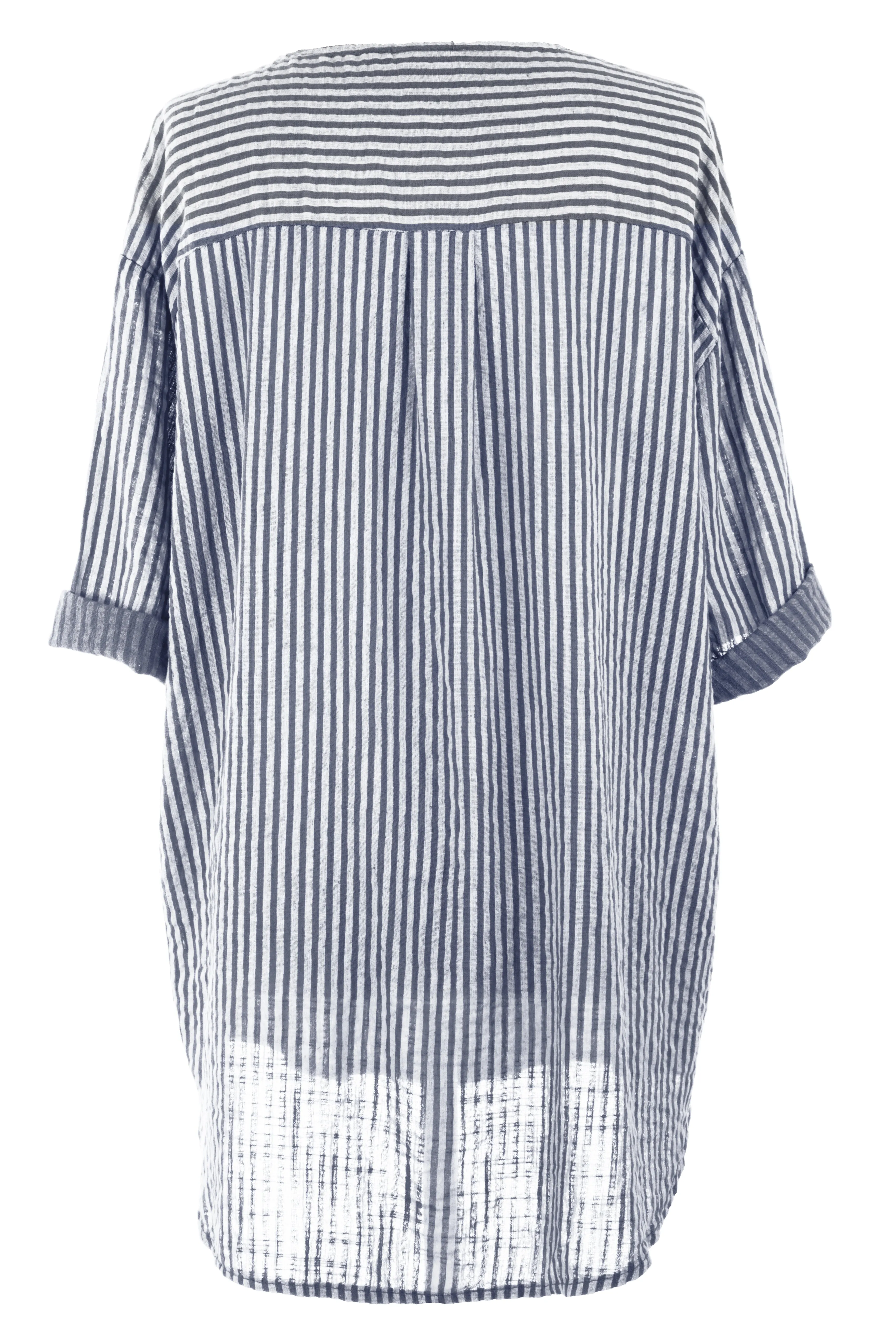 Stripe Button Detail Top