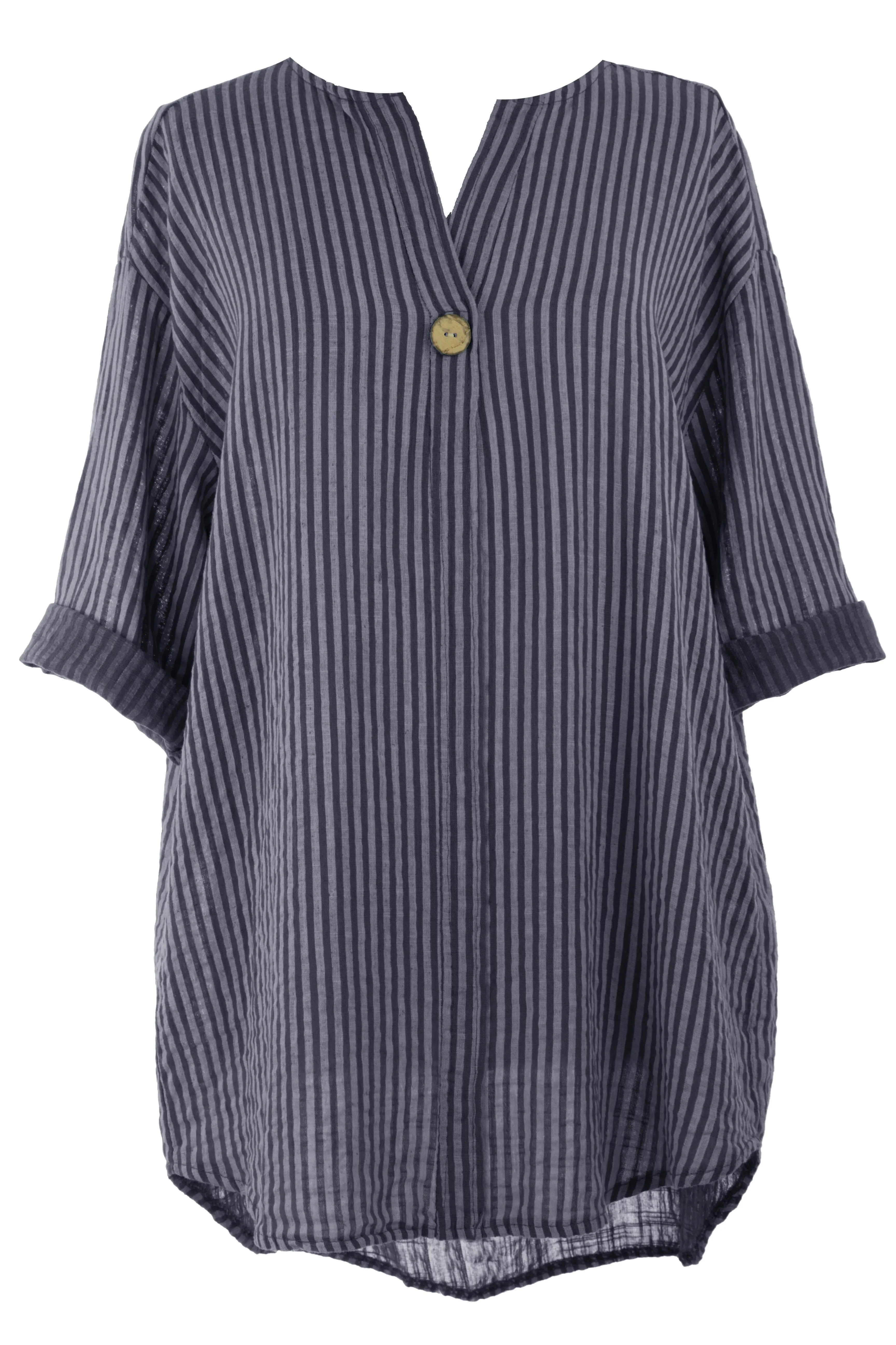 Stripe Button Detail Top