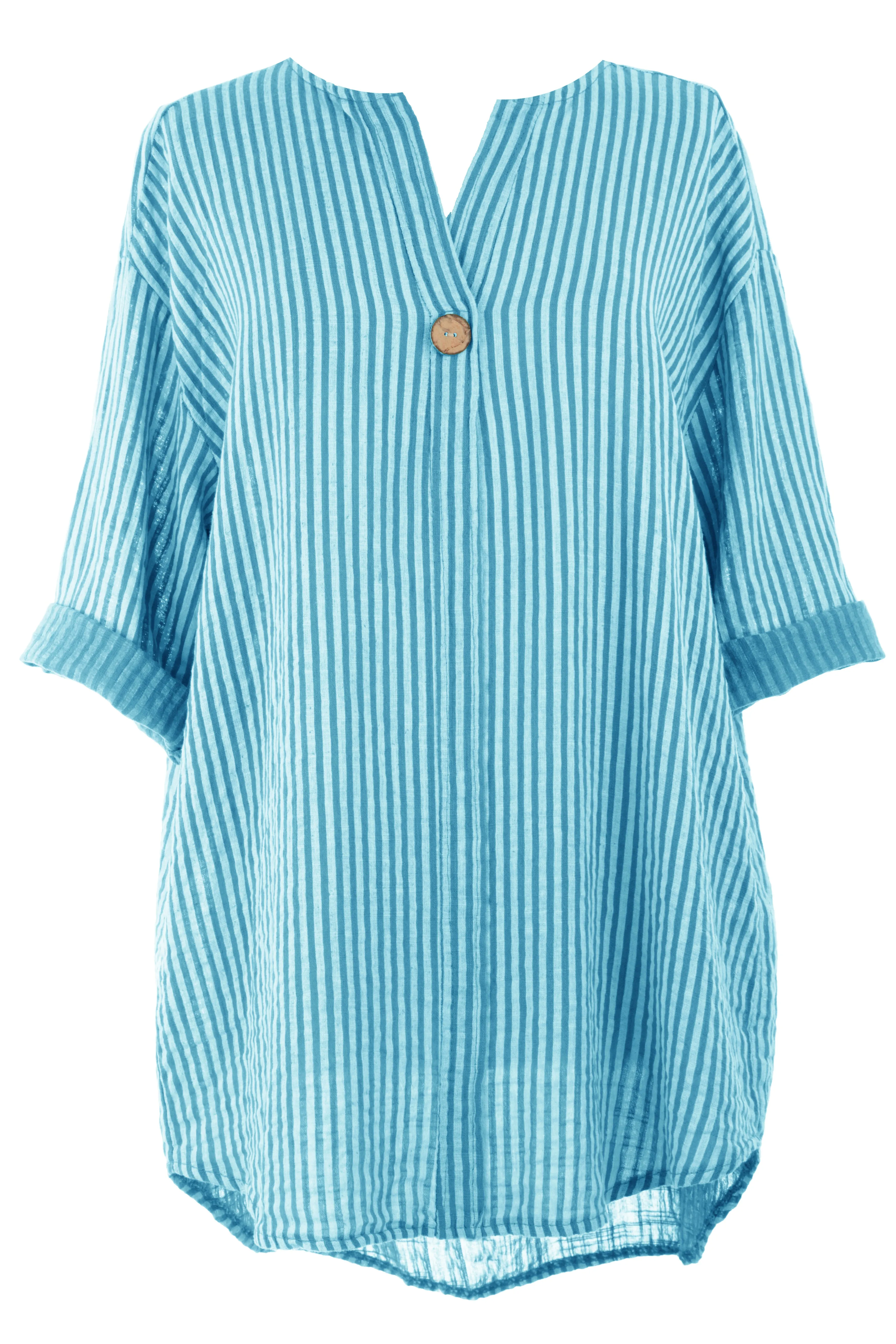 Stripe Button Detail Top
