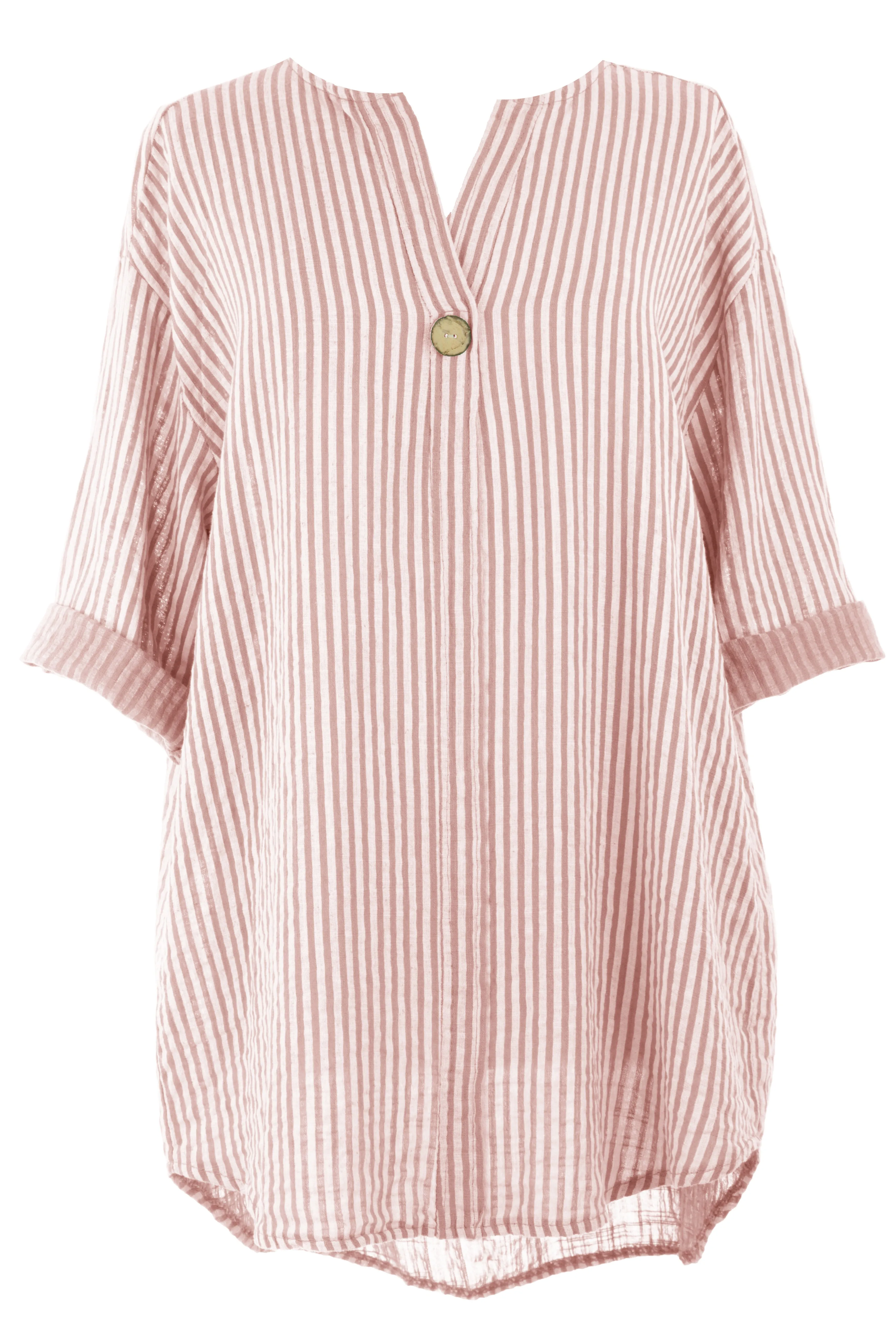 Stripe Button Detail Top