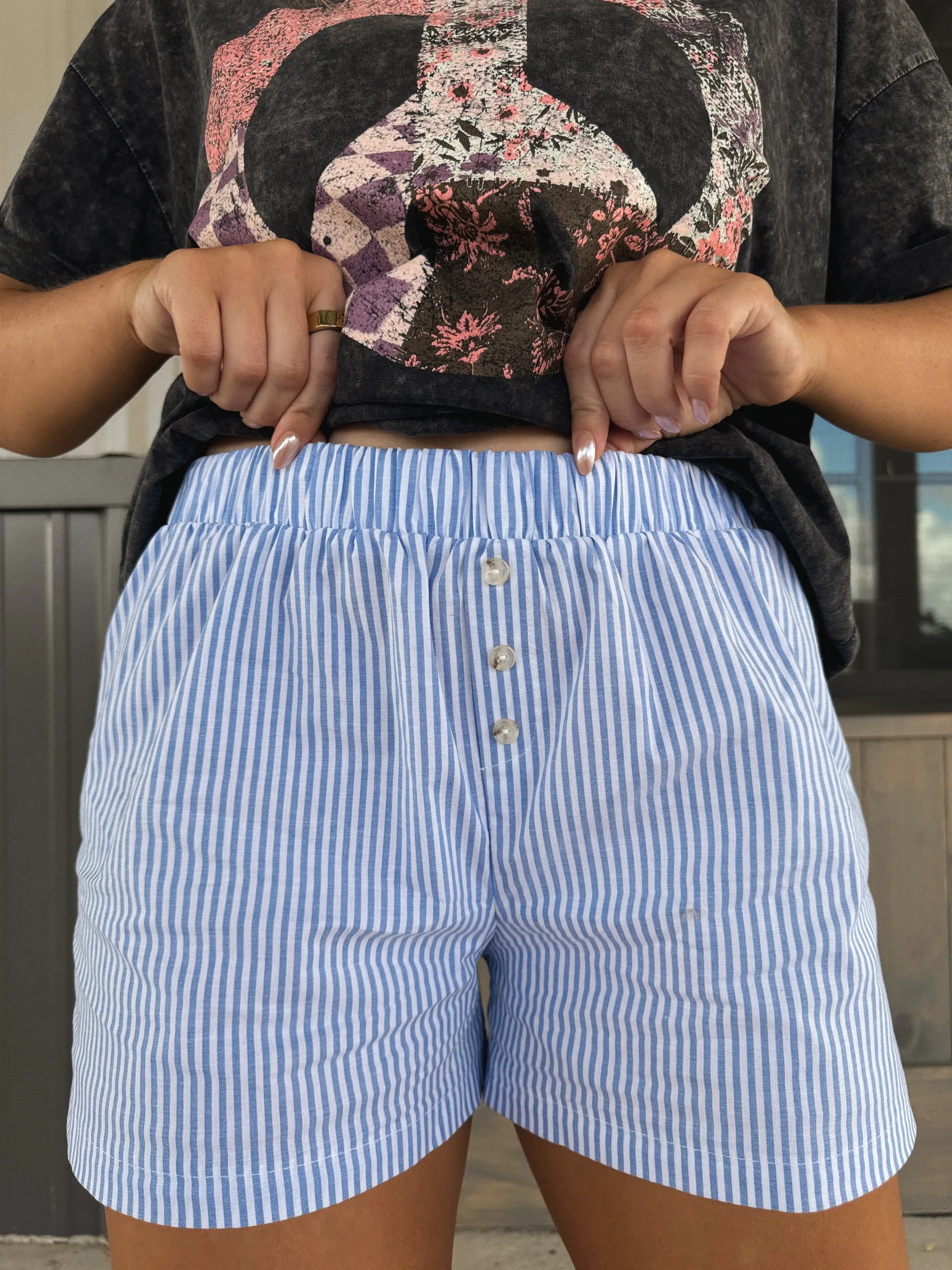 Striped Boxer Shorts - Blue