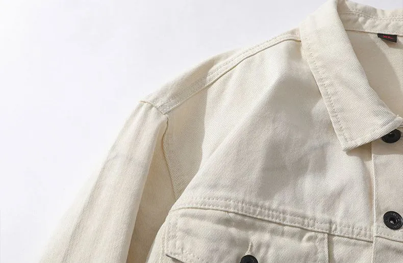 Stylish Gradient Denim Jacket with Double Stitching