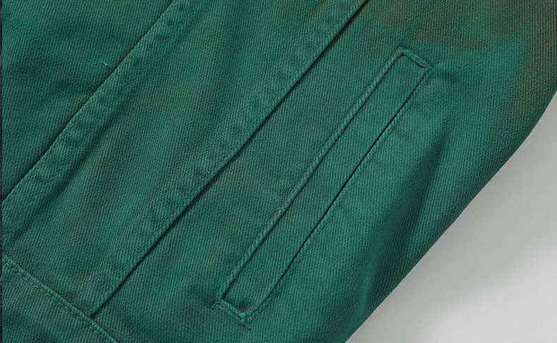 Stylish Gradient Denim Jacket with Double Stitching