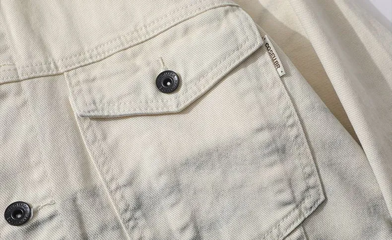 Stylish Gradient Denim Jacket with Double Stitching
