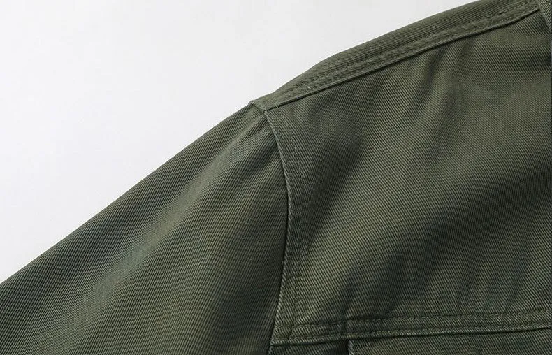 Stylish Gradient Denim Jacket with Double Stitching