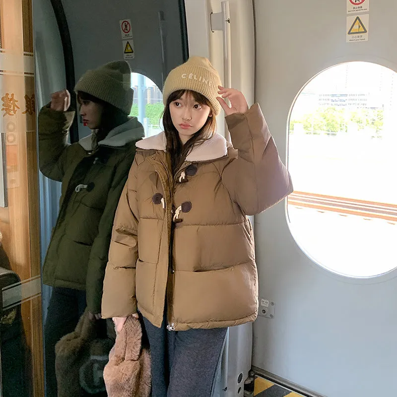 Stylish Relaxed-Fit Women's Puffer Jacket for Windy Weather
