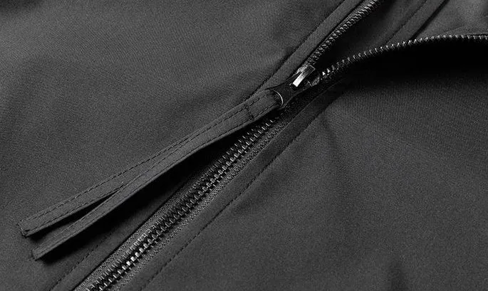 Stylish Zip Up Men's Raincoat with Stand-Up Collar and Elastic Band Cuff