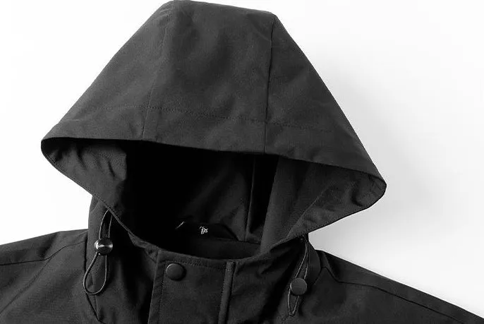 Stylish Zip Up Men's Raincoat with Stand-Up Collar and Elastic Band Cuff