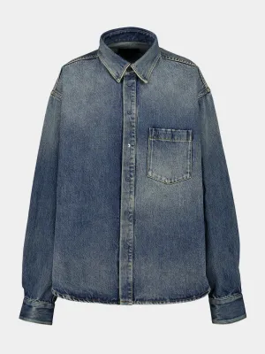 Sun Bleached Blue Denim Shirt Jacket