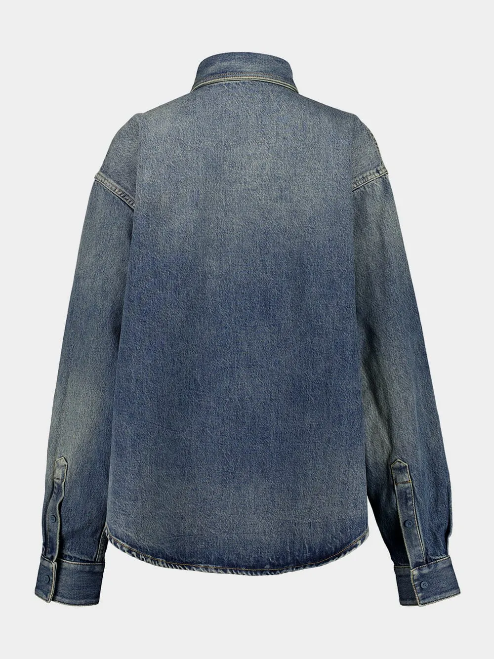 Sun Bleached Blue Denim Shirt Jacket