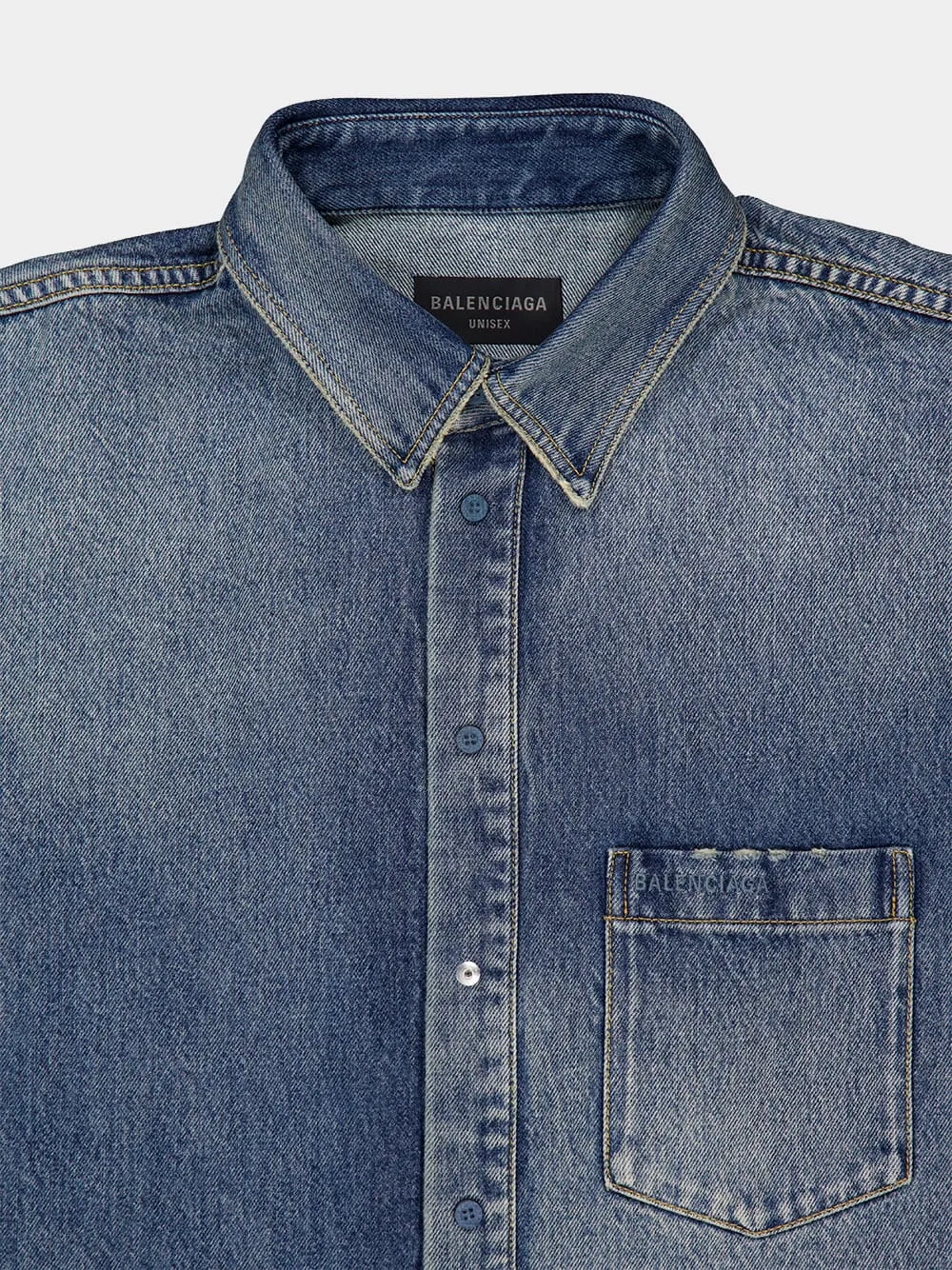 Sun Bleached Blue Denim Shirt Jacket