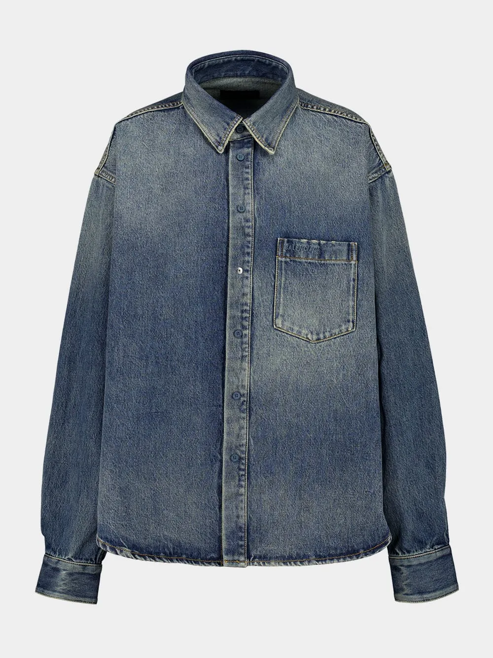Sun Bleached Blue Denim Shirt Jacket