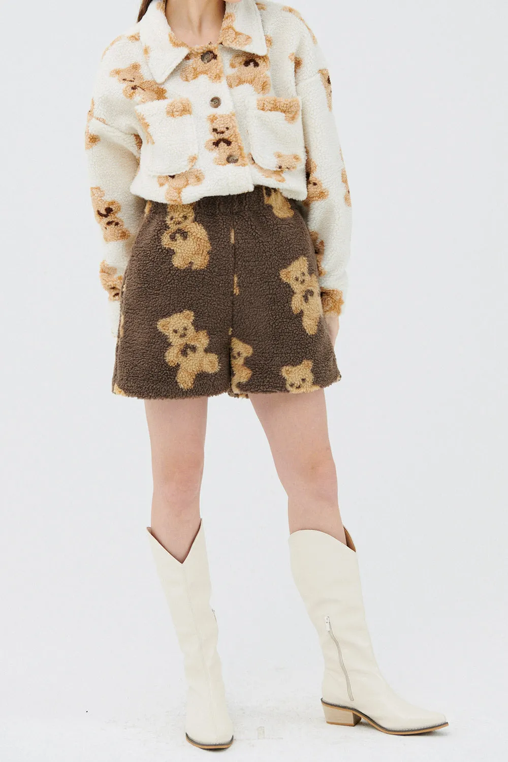Sunny Teddy Faux Shearling Shorts