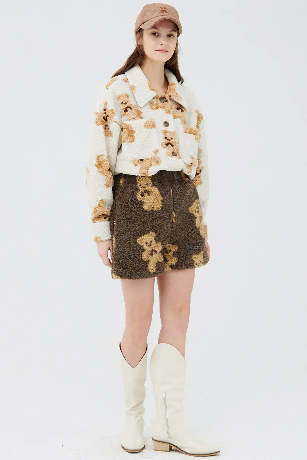 Sunny Teddy Faux Shearling Shorts