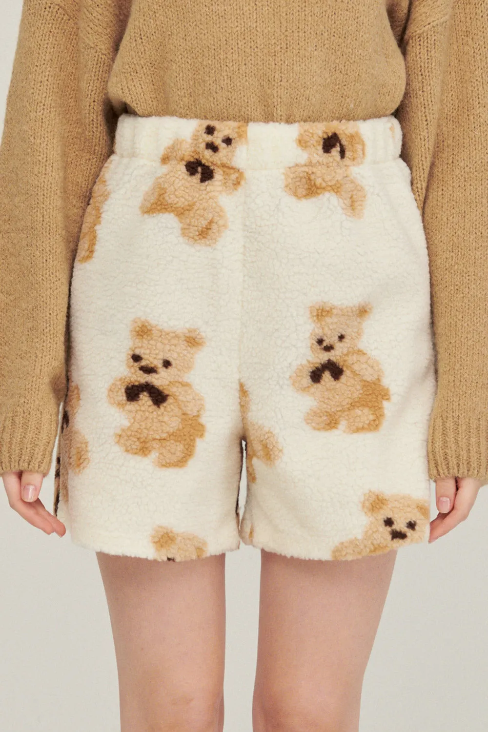 Sunny Teddy Faux Shearling Shorts