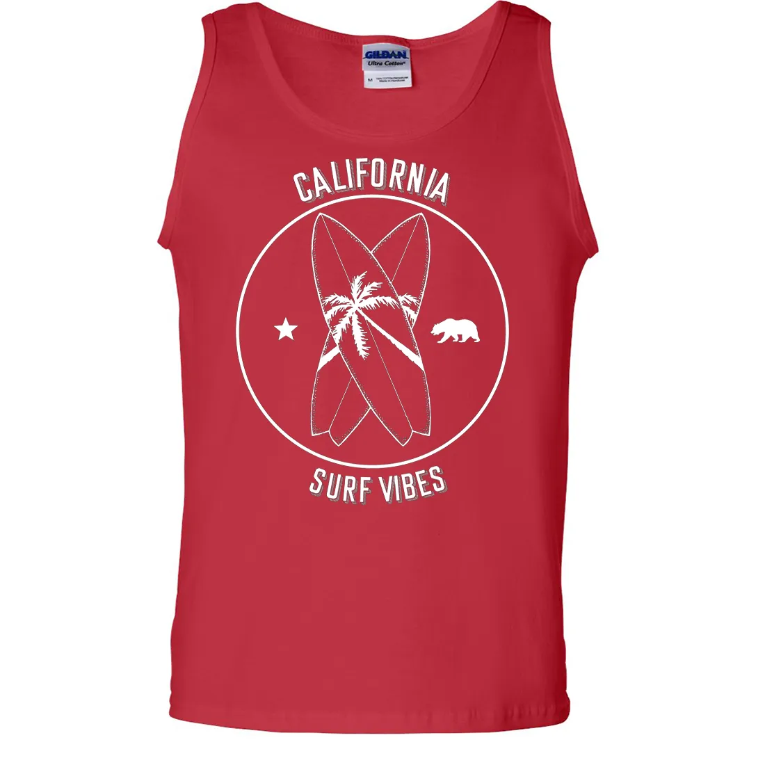 Surf Vibes White Print Asst Colors Tank Top