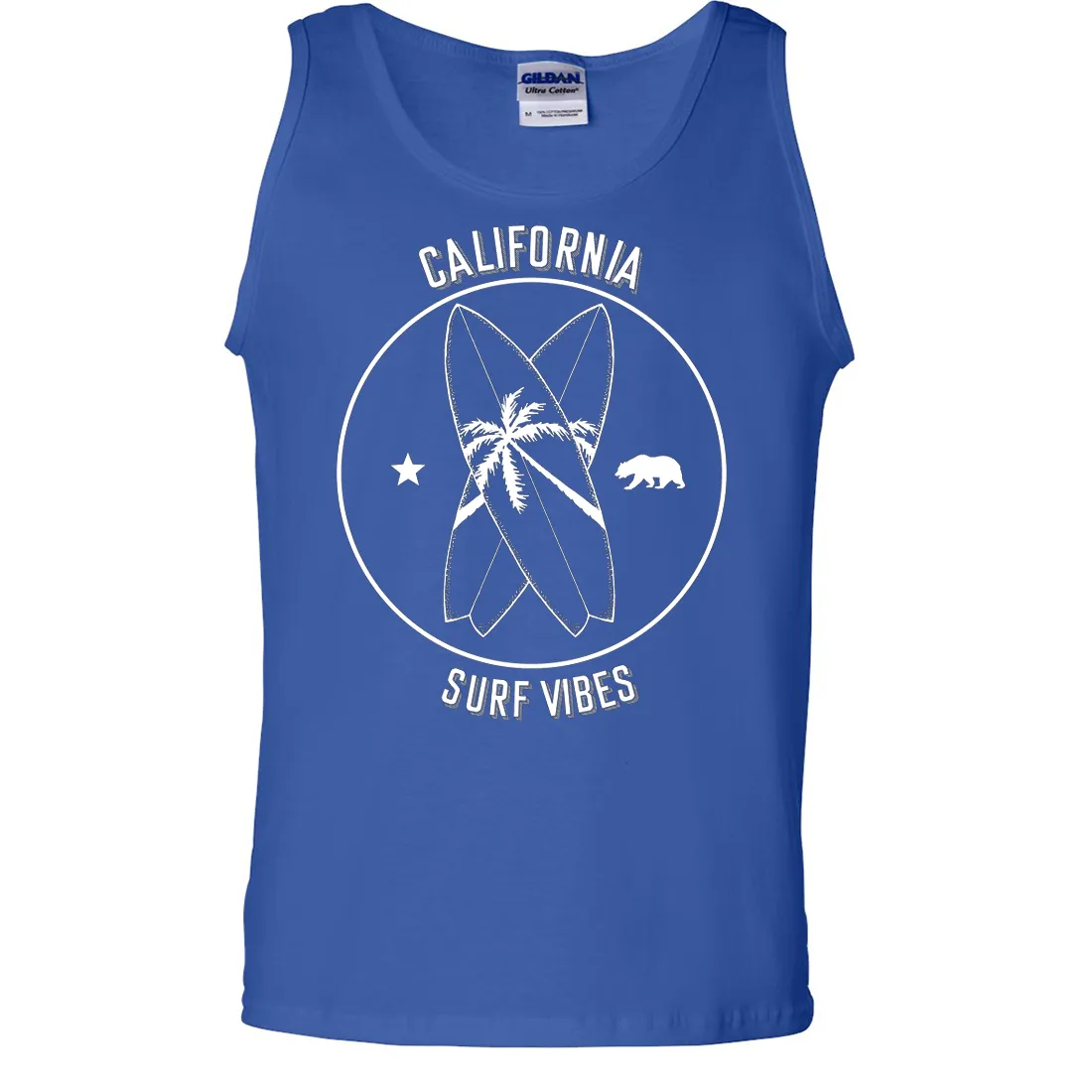 Surf Vibes White Print Asst Colors Tank Top