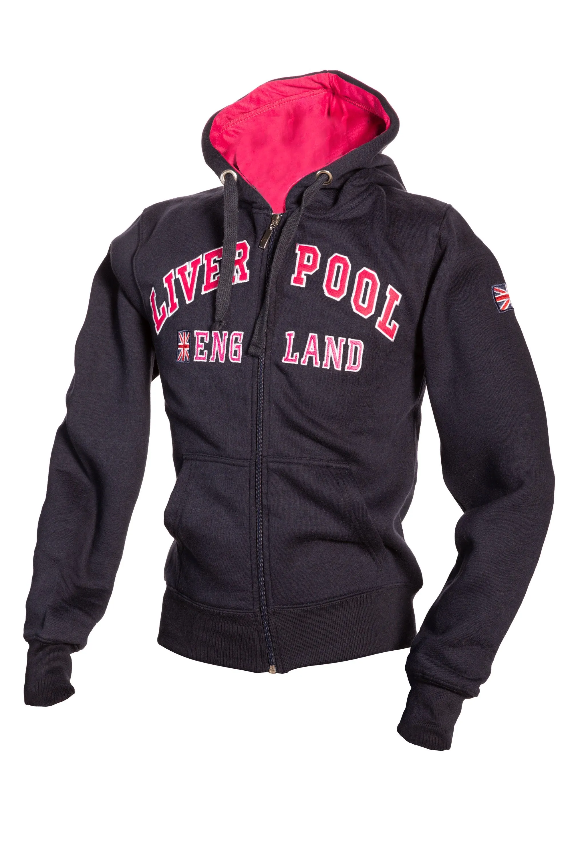 Sweatshirt Liverpool England Navy Pink Zipper Youth