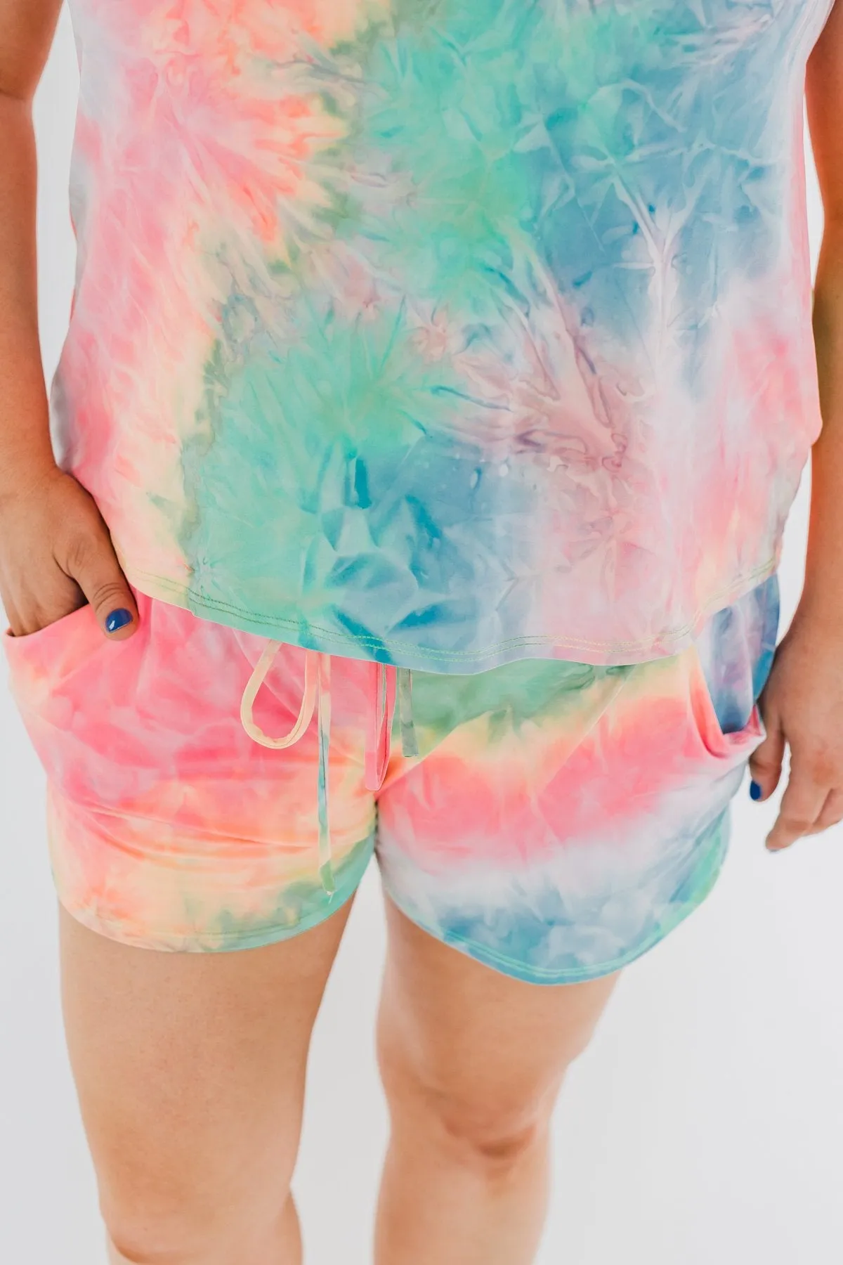 Sweet Dreams Tie Dye Lounge Shorts- Multi-Color