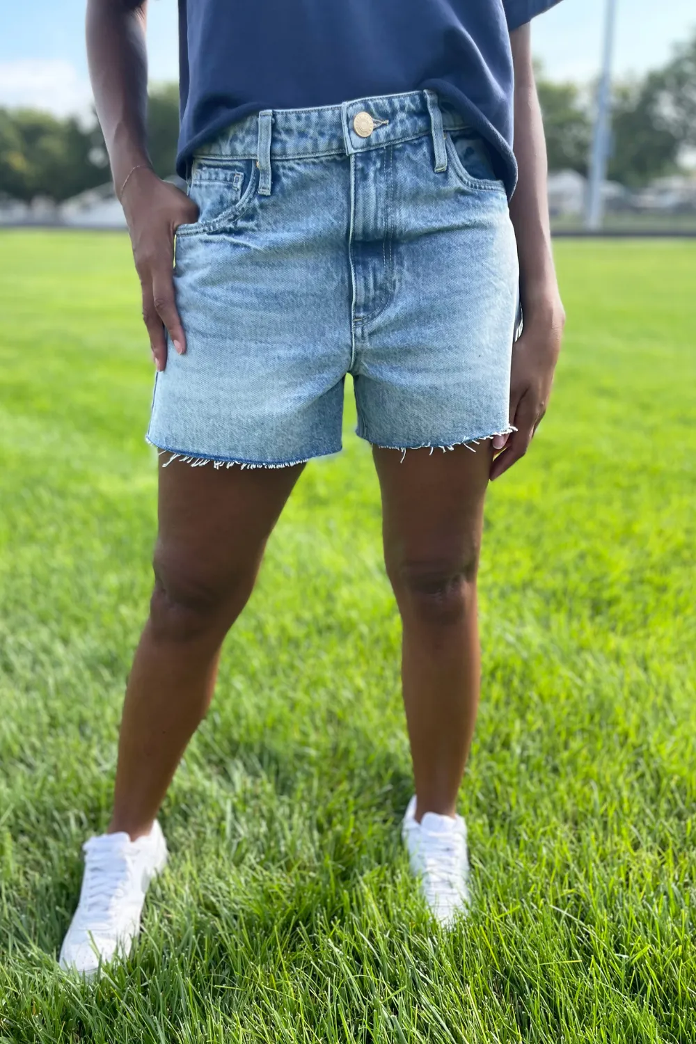 Taylor High Rise Short 5 Pkt Raw Hem