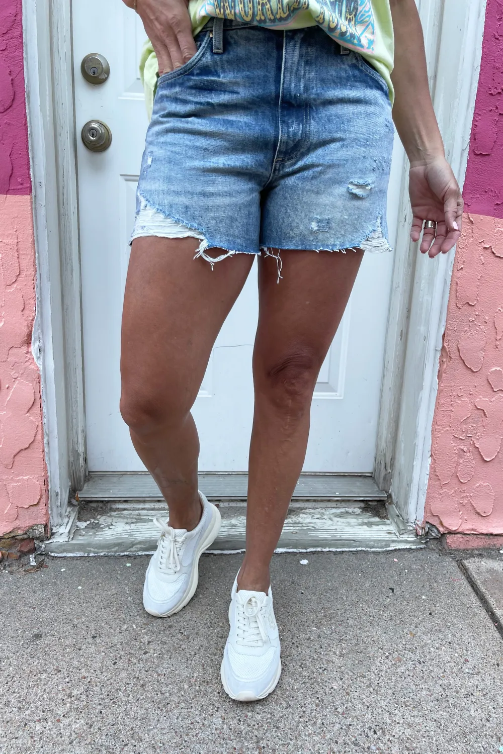 Taylor High Rise Short 5 Pkt Raw Hem