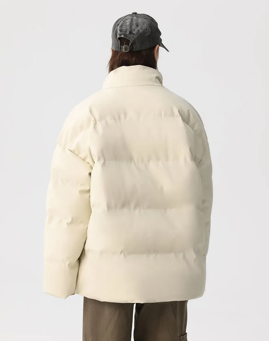 Thickened Quilted Zip-up Puffer Jacket in a Relaxed-fit Design
