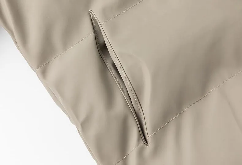 Thickened Quilted Zip-up Puffer Jacket in a Relaxed-fit Design